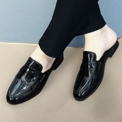Giày Xục Nam Cao Cấp Da PU Mẫu Mới - Giày Sục Nam Đế Cao Chống Trượt Siêu Mềm - Sục Lười Nam Mềm Bền Đẹp Mẫu RUNO G37