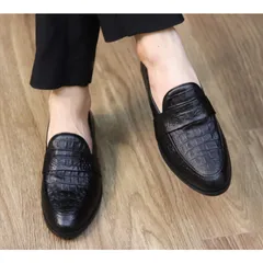 Giày Moca Nam Vân Cá Sấu Đẳng Cấp Giày Âu Nam Chụp Kỷ Yếu Lịch Lãm Công Sở Không Dây Đế Khâu Chắc Chắn Bền Đẹp RUNO G21