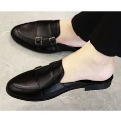 Giày Sục Nam Monkstrap Khóa Cài - Sục Da PU Cao Cấp Đế Đúc 3cm Chống Trượt - Giày Xục Nam Mềm Mại Đẹp RUNO G36