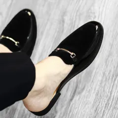 Giày Sục Nam Đế Cao - Giày Xục Nam Da PU Cao Cấp Phối Nỉ Nhung - Sục Lười Nam Dễ Xỏ Chân Khóa Mạ Vàng Chống Gỉ RUNO G5