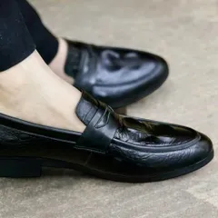 Giày Đen Nam Công Sở Vân Cá Sấu Quyền Lực Giày Âu Nam Không Dây Lịch Lãm Đế Khâu Chắc Chắn Bền Đẹp Mới RUNO G10