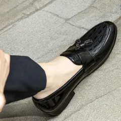 Giày Tây Nam Loafer Da Bóng Phối Chuông Đẹp Giày Âu Nam Chụp Kỷ Yếu Lịch Lãm Công Sở Đế Mềm Khâu Chắc Chắn Bền RUNO G26