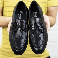 Giày Nam Đẹp Giá Tại Xưởng Vân Cá Sấu Giày Âu Nam Tassel Lịch Lãm Giày Tây Nam Công Sở Đế Khâu RUNO G13