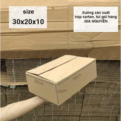 Hộp carton đóng hàng 30x20x10 đựng giày cứng bảo quản giầy trong quá trình vận chuyển, hộp giấy gói hàng đồ RUNO