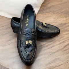 Giày Loafer Nam Vân Cá Sấu Chuông Vàng Giày Âu Nam Không Dây Lịch Lãm Giày Tây Nam Công Sở Đế Khâu Đẹp RUNO G12