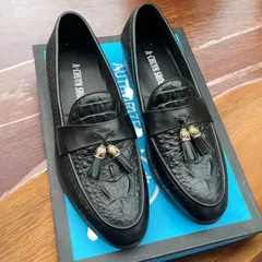 Giày Loafer Nam Vân Cá Sấu Chuông Vàng Giày Âu Nam Không Dây Lịch Lãm Giày Tây Nam Công Sở Đế Khâu Đẹp RUNO G12