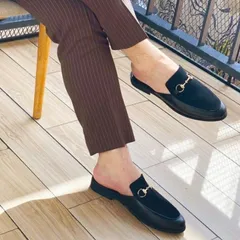 Giày sục nam công sở dễ xỏ chân thoáng khí phối nỉ, giầy da nam hàn quốc siêu bền có xích kim loại trang trí RUNO G67