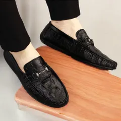 Giày Mọi Nam Đen Bóng Thời Trang Giày Lười Nam Da Mềm Công Sở Trẻ Trung Đế Bệt Êm Chân Giá Rẻ Nhất Mới RUNO G31