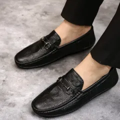 Giày Mọi Nam Đen Bóng Thời Trang Giày Lười Nam Da Mềm Công Sở Trẻ Trung Đế Bệt Êm Chân Giá Rẻ Nhất Mới RUNO G31