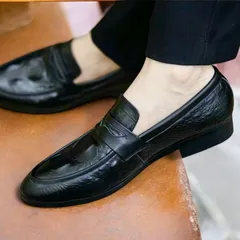 Giày Tây Nam Công Sở Vân Cá Sấu Đẳng Cấp Giày Âu Nam Không Dây Đế Khâu Siêu Bền Lịch Lãm Giày Nam Đẹp Rẻ RUNO G10