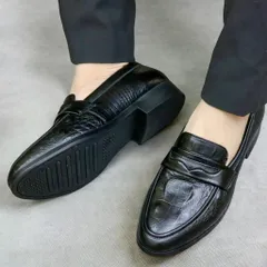 Giày Lười Nam Penny Loafer Dập Vân Cá Sấu Sang Trọng Giày Âu Nam Không Dây Lịch Lãm Đế Khâu Chắc Chắn Mới RUNO G10