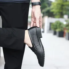 Giày Lười Nam Penny Loafer Dập Vân Cá Sấu Sang Trọng Giày Âu Nam Không Dây Lịch Lãm Đế Khâu Chắc Chắn Mới RUNO G10