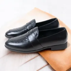Giày Tây Nam Vân Caro Dập Nổi Đẹp Giày Âu Nam Chụp Kỷ Yếu Loafer Lịch Lãm Công Sở Đế Khâu Chắc Chắn Bền Đẹp RUNO G24