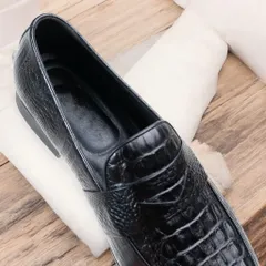 Giày Thời Trang Nam Vân Cá Sấu Tối Giản Giày Âu Nam Slip-on Chụp Kỷ Yếu Lịch Lãm Công Sở Đế Khâu Bền Đẹp Giá Rẻ RUNO G21