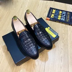 Giày Thời Trang Nam Vân Cá Sấu Tối Giản Giày Âu Nam Slip-on Chụp Kỷ Yếu Lịch Lãm Công Sở Đế Khâu Bền Đẹp Giá Rẻ RUNO G21