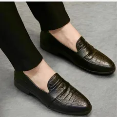 Giày Thời Trang Nam Vân Cá Sấu Tối Giản Giày Âu Nam Slip-on Chụp Kỷ Yếu Lịch Lãm Công Sở Đế Khâu Bền Đẹp Giá Rẻ RUNO G21
