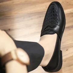 Giày Lười Nam Vân Caro Loafer Sang Trọng Giày Âu Nam Chụp Kỷ Yếu Công Sở Đế Khâu Siêu Bền Đẹp Rẻ Mới Nhất RUNO G24