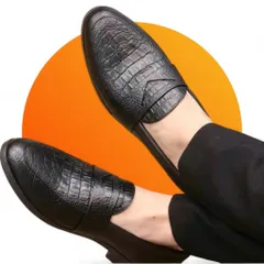 Giày Lười Nam Vân Cá Sấu Sang Trọng Giày Âu Nam Chụp Kỷ Yếu Lịch Lãm Công Sở Không Dây Đế Khâu Siêu Bền Đẹp Rẻ RUNO G21