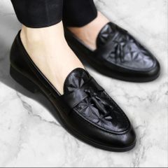 Giày Chú Rể Lịch Lãm Vân 3D Sang Trọng Giày Tây Nam Công Sở Trẻ Trung Giày Âu Nam Không Dây Đế Khâu Chắc Chắn RUNO G8
