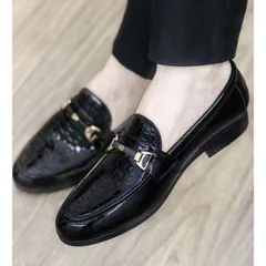Giày Lười Nam Loafer Da PU Bóng Giày Tây Nam Trẻ Trung Giày Nam Đẹp Công Sở Khâu Đế Bền Rẻ Giay Nam Mới RUNO G35