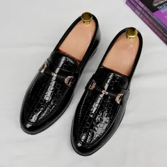 Giày Lười Nam Loafer Da PU Bóng Giày Tây Nam Trẻ Trung Giày Nam Đẹp Công Sở Khâu Đế Bền Rẻ Giay Nam Mới RUNO G35