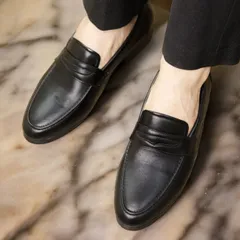 Giày Nam Đẹp Giá Tại Xưởng Da Trơn Giày Âu Nam Penny Lịch Lãm Giày Tây Nam Công Sở Đế Khâu Chụp Kỷ Yếu Mới RUNO G15