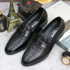 Giày Moca Nam Vân Caro Trẻ Trung Mới Giày Âu Nam Chụp Kỷ Yếu Lịch Lãm Công Sở Loafer Đế Khâu Bền Rẻ Đẹp Mới RUNO G24