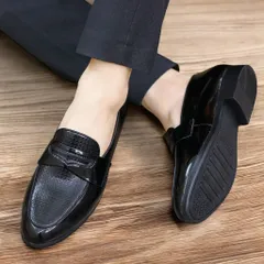 Giày Lười Nam Da Bóng Phối Đai Băng Loafer Sang Trọng Giày Âu Nam Chụp Kỷ Yếu Công Sở Không Dây Đế Khâu Bền Rẻ RUNO G23