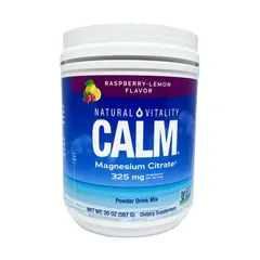 Bột bổ sung Magie Natural Vitality Calm Magnesium Citrate Powder Raspberry Lemon 567g của Mỹ