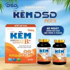 Viên Uống Kẽm DSD 60 Viên - Tăng Cường Sức Đề Kháng, Giúp Ăn Ngon, Đẹp Da Tóc Móc, Vitamin Nhóm B và Khoáng Chất Cho Nam Giới