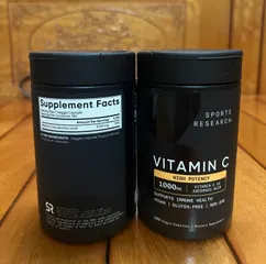 Viên Uống Bổ Sung Vitamin C Sports Research 1000mg - 180 viên của Mỹ, Tăng Cường Đề Kháng, Hỗ Trợ Làm Sáng Da