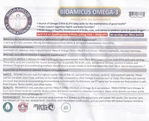 Dung dịch uống hỗ trợ bổ não Bioamicus Omega-3 (30ml)