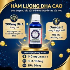 Dung dịch uống hỗ trợ bổ não Bioamicus Omega-3 (30ml)