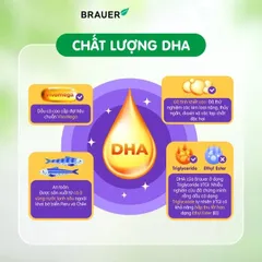 Viên hỗ trợ phát triển não bộ sức khỏe cho mắt Brauer Baby & Kids Ultra Pure DHA (60 viên)