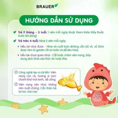 Viên hỗ trợ phát triển não bộ sức khỏe cho mắt Brauer Baby & Kids Ultra Pure DHA (60 viên)