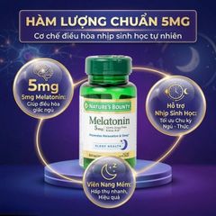 Viên uống giúp điều hòa giấc ngủ giúp ngủ sâu giấc Melatoninn Nature's Bounty (60 viên)