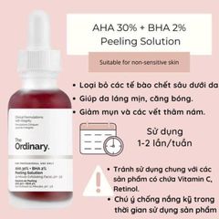 The Ordinary AHA 30% + BHA 2% Peeling Solutio cấp ẩm, chống oxy hóa, cải thiện da mụn, giúp da trắng sáng 30ml