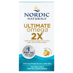 Nordic Naturals, Ultimate Omega® 2X, Lemon, 120 vien.nhap my