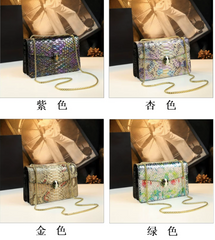 (HÀNG VIP ORDER - LIMITED) - Túi Kẹp nách Đầu Rắn Ngũ Sắc Da Bóng Sang Trọng Size 26