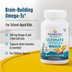 Omega Nordic Naturals Ultimate Omega Junior - Giúp trẻ thông minh cao lớn tăng sức đề kháng, 120 viên sản xuất Mỹ