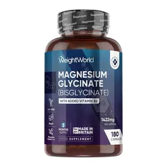 Magnesium Bisglycinate Vitamin B6 WeightWorld - Bổ não giảm căng thẳng mệt mỏi cải thiện trí nhớ, 180 viên sản xuất Anh
