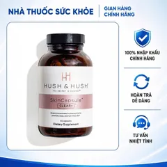 Viên Uống Hush & Hush Skin Capsule Clear+ Giảm Mụn, Hỗ Trợ Da Sáng Khỏe 60 Viên - Sản Phẩm Chăm Sóc Da Từ Thiên Nhiên
