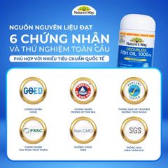 Viên hỗ trợ bổ não Odourless Fish Oil 1000mg Nature's Way (80 viên)