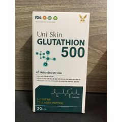Uni Skin Glutathion 500 Hỗ trợ chống oxy hóa, hạn chế lão hóa da (H/30 viên)