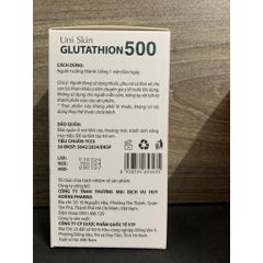 Uni Skin Glutathion 500 Hỗ trợ chống oxy hóa, hạn chế lão hóa da (H/30 viên)