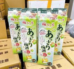 Rượu mơ Oenon Shusei Asari Umeshu hộp giấy Nhật Bản 2 lít, Vị chua thanh từ mơ xanh kết hợp vị ngọt dịu, không dùng chất tạo ngọt nhân tạo.