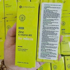 Nutrivitality Liquid Zinc & B12 for Infants - Kẽm & B12 nhỏ giọt - Tăng cường đề kháng & Hỗ trợ sự phát triển toàn diện từ giai đoạn sơ sinh [S/P Chuẩn UK]