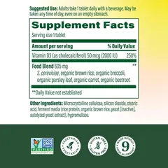 MegaFood Vitamin D3 2000 IU - Bổ sung vitamin D tăng sức đề kháng giúp xương chắc khỏe, phù hợp cho người ăn chay, sản xuất Mỹ