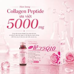 Chai uống bổ sung collagen giúp đẹp da tăng độ ẩm cho da và độ đàn hồi cho da Hana Colla Q10 Jpanwell (10 chai x 50ml)