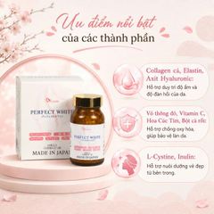 Viên uống hỗ trợ làm đẹp da, giúp da trắng sáng, cải thiện thâm nám, hạn chế lão hóa da Perfect White Jpanwell (60 viên)